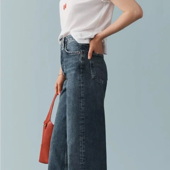 NWT AGOLDE Dame High-Rise Wide-Leg Jeans - Picture 3 of 7